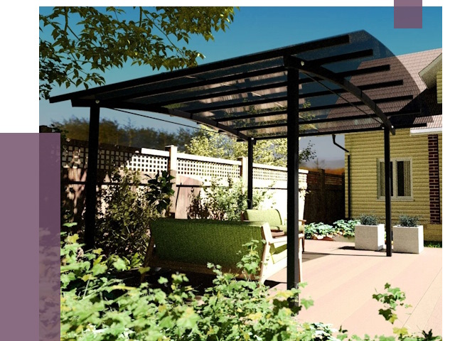 Навесы для террасы в Муре от 13018 руб. под ключ | ПРОЛЁТ-Мум