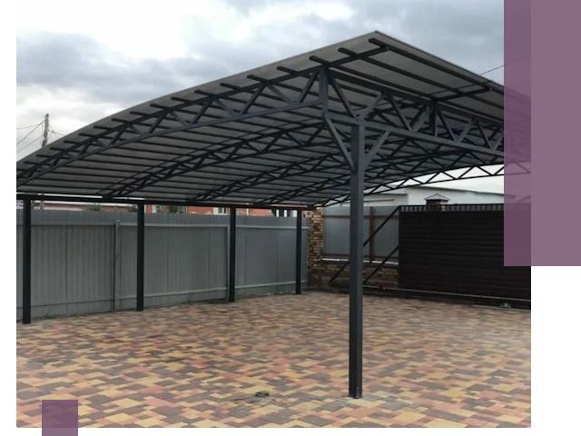 Металлические навесы под ключ в Муре — изготовление и монтаж