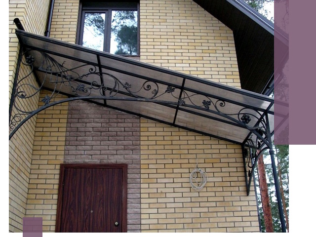 Односкатные козырьки из металла под ключ в Муре