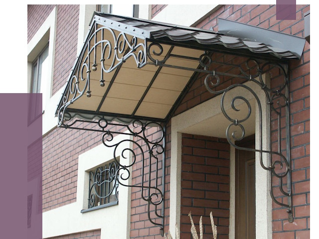 Двускатные козырьки в Муре под ключ от 12763 руб.