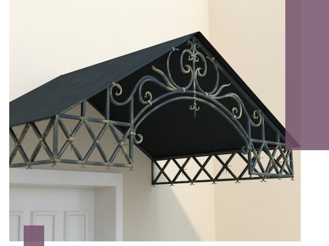 Двускатные металлические козырьки под ключ в Муре