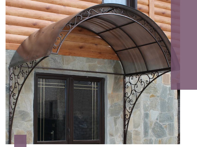 Арочные козырьки под ключ в Муре: изготовление и монтаж